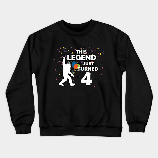 This legend just turned 4 a great birthday gift idea Crewneck Sweatshirt by JameMalbie